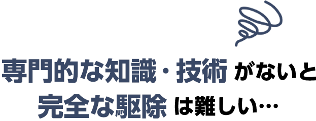 専門的な知識や技術が無いと完全な駆除は難しい